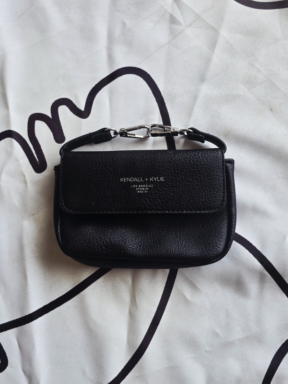 Kendall & Kylie Black Mini Flap Crossbody Bag